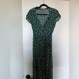 Reformation Dark Green Floral Maxi Dress
